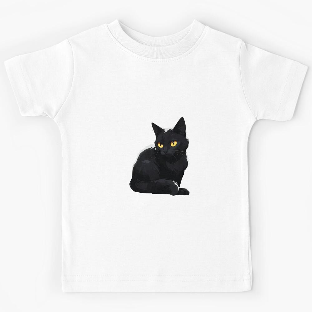 Black Cat Kids T-Shirt 140