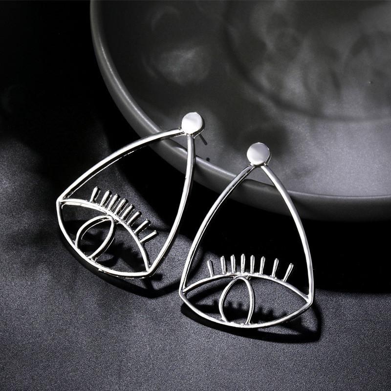 New Geometric Eye Earrings Minimalist Alloy Jewelry For Women Fashionable