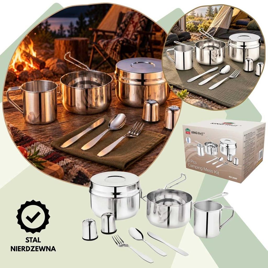 KINGHOFF KH-2060 Camping Cookware Set with Utensils