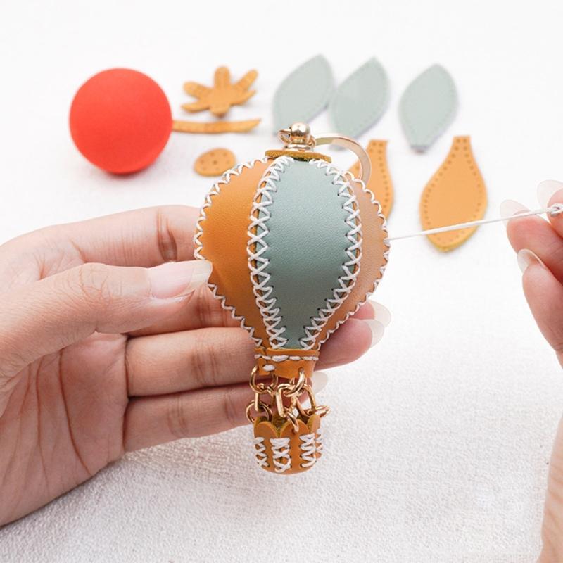 Creative Hot Air Balloon Car Accessory with Detachable Key Holders & Phone Charm DIY set for Vehicle Interior Decoration