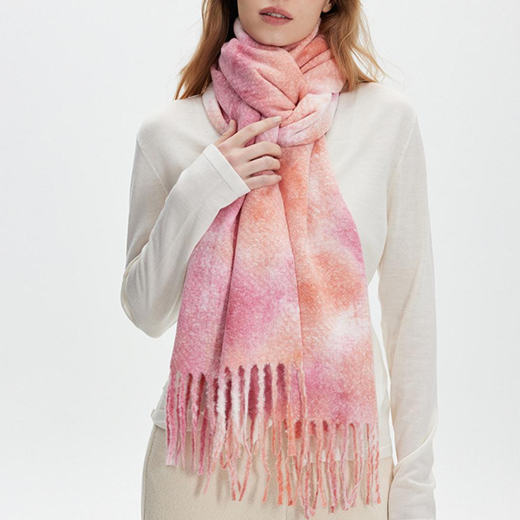 Women's Tie- Boucle Yarn Scarf Warm Neck Warmer for Fall Winter