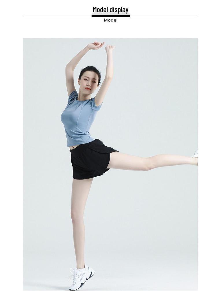 Women's Quick-Dry Breathable Yoga Shorts with Side Pocket - Anti-Exposure Design