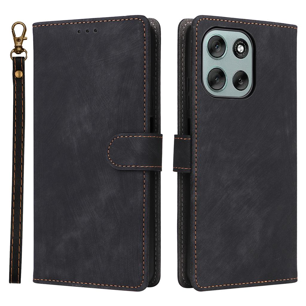 For Motorola Moto G56 5G Case Wallet RFID Blocking PU Leather Phone Cover Stand with Strap