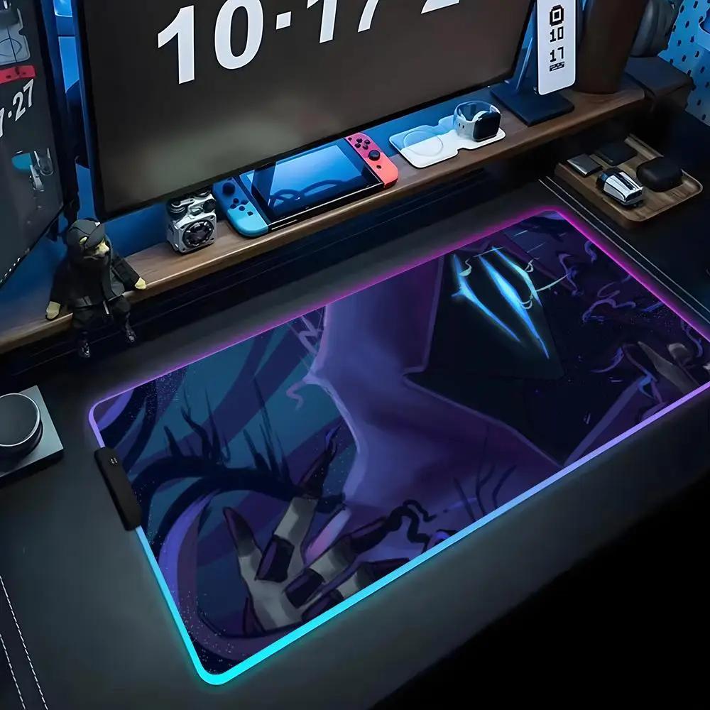 Omen valorant Mouse Pad RGB Mousepad da Gioco Grande Pad LED Tappetino da Scrivania per PC Tappetino Luminoso per Mouse Tappetini Grandi per Tastiera Tappeto da Tavolo Con