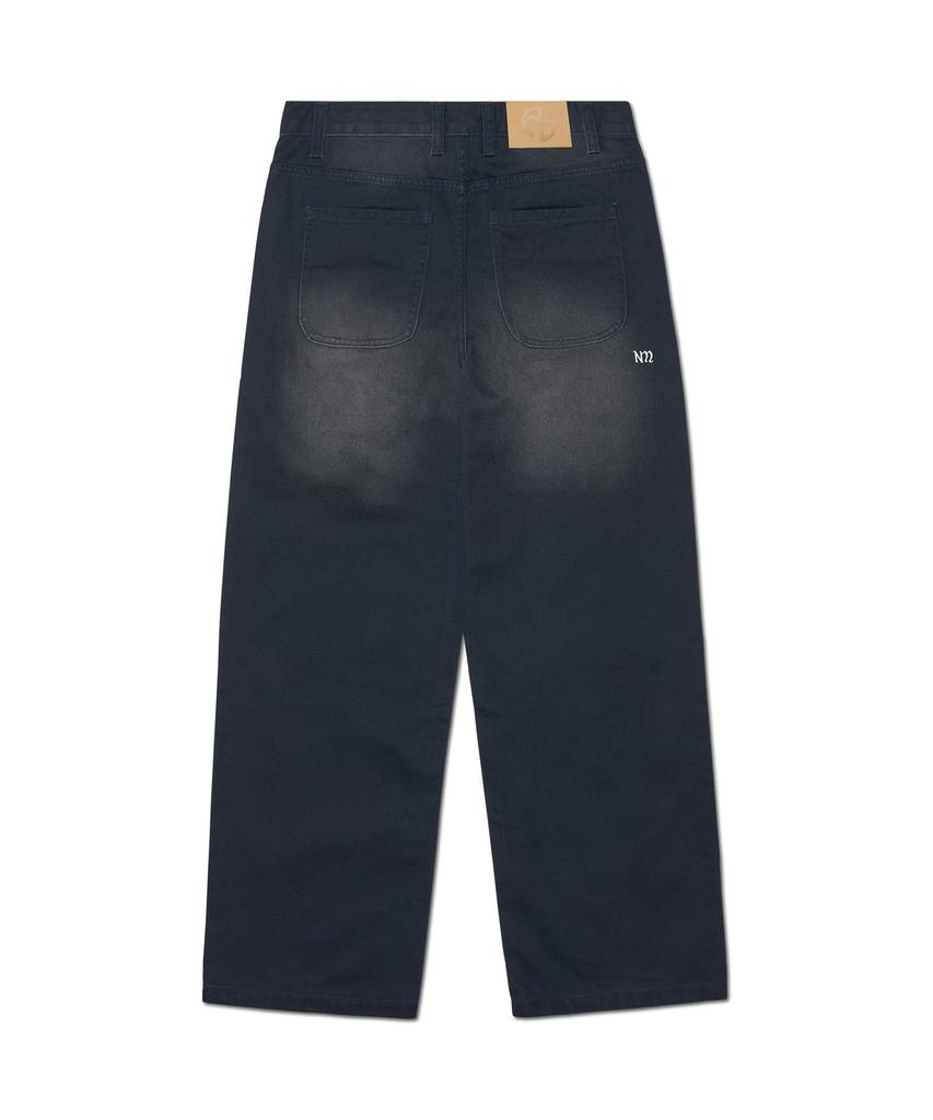 Nomaenyueol Roomy Loose Washed Pants - Washed Blue