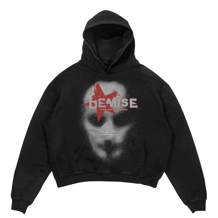 Herren Herbst 2025 Blutroter Thriller-Print Mode-Hoodie