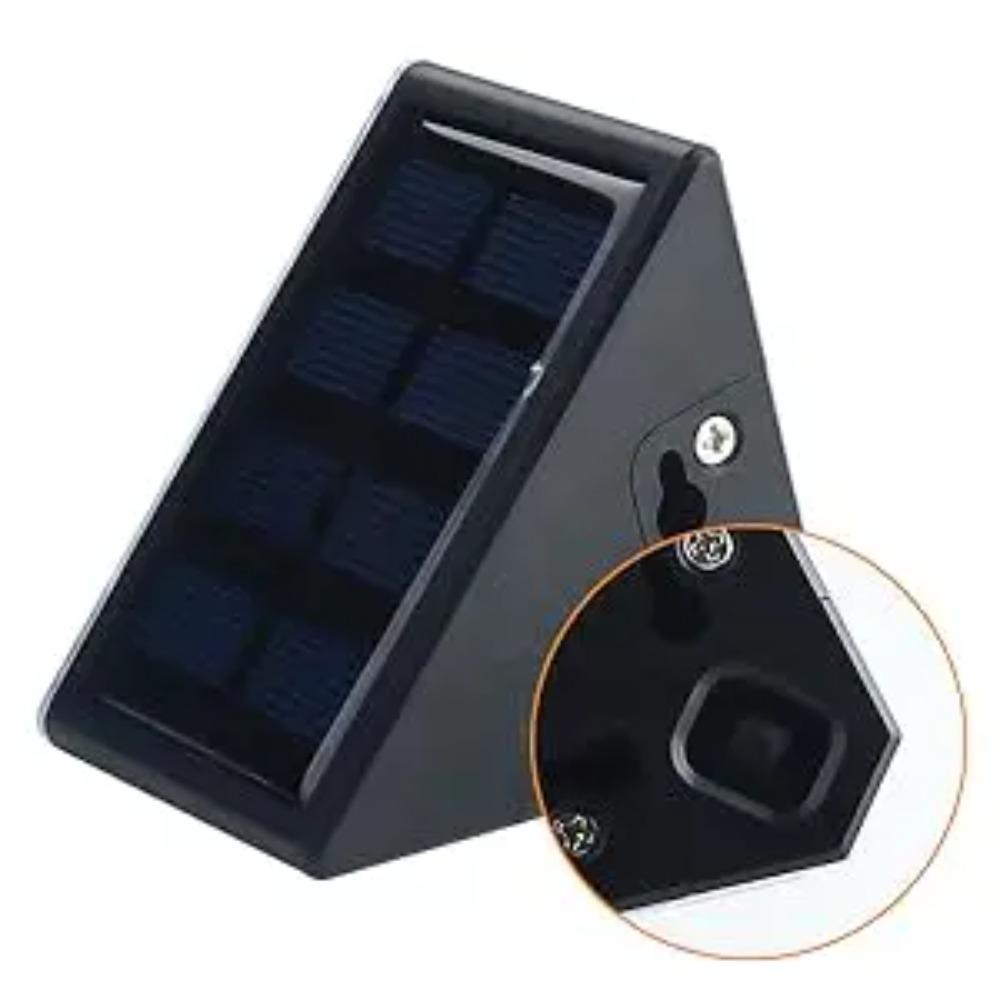 2PCS IP65 Waterproof Solar Triangle Step Lights Outdoor LED Deck Stair Fence Lamp Decorative Garden Yard Patio Pathway Lighting