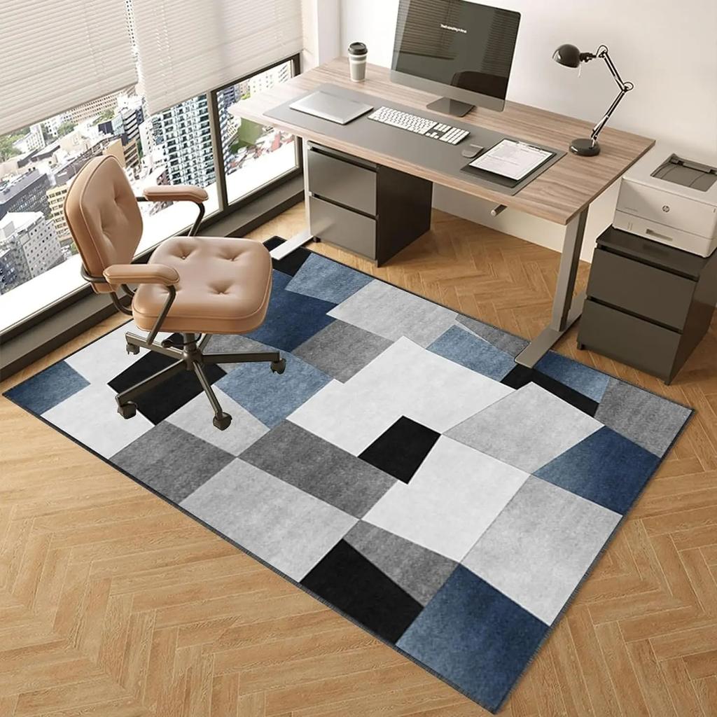 Geometric Style Area Rug Anti-Slip And Durable Bedroom And Study Floor Mat Large Size Living Room Carpet Home Decoration