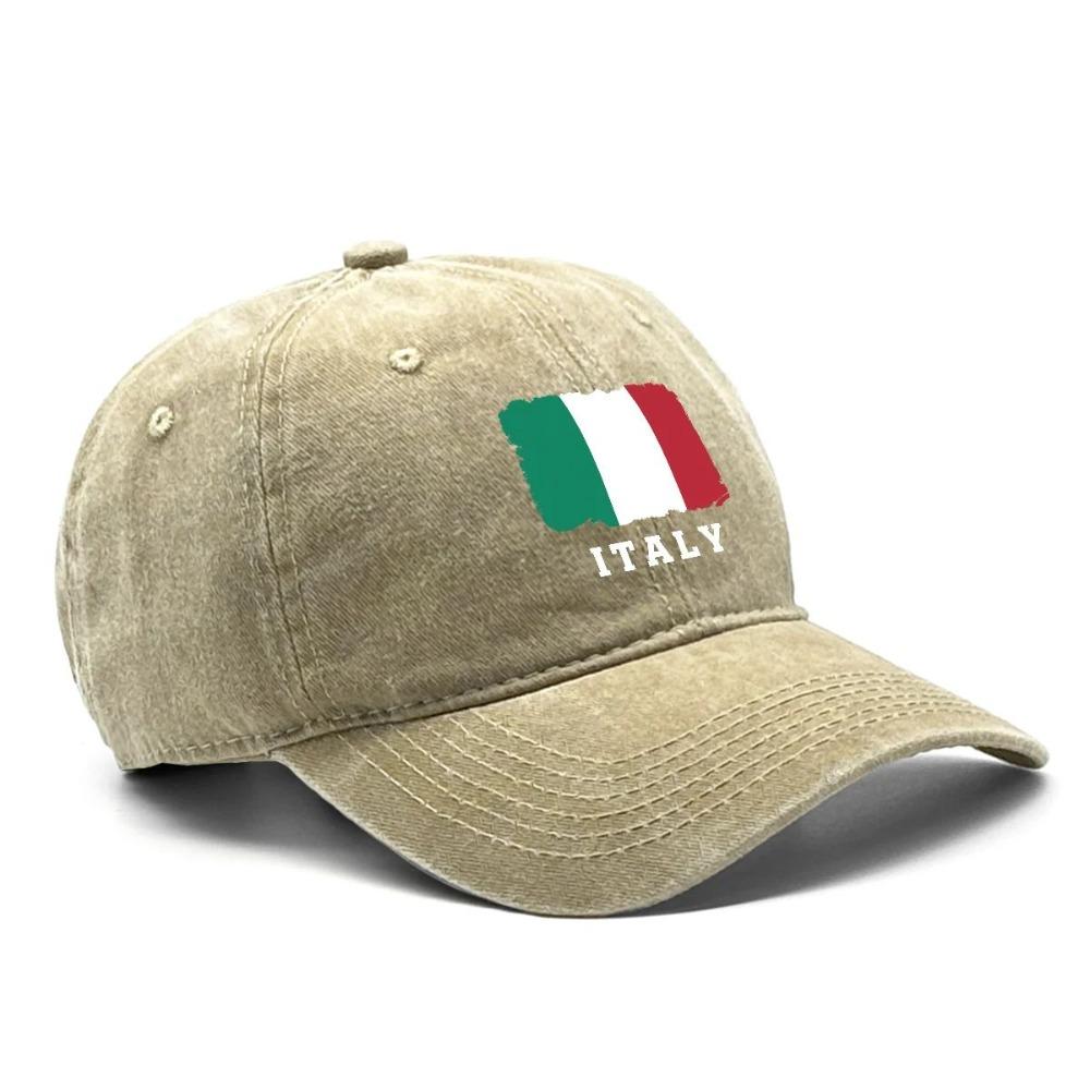 Italy Flag Baseball Cap Adjustable Patriotic Trucker Cap Washed Sunshade Ideal Women Men Urban Style Golf Tennis