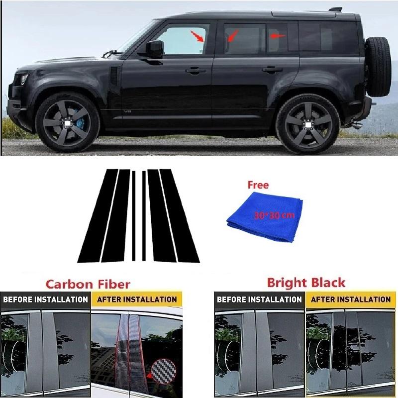 

6 шт., полированные стойки из углеродного волокна для Land Rover Defender 110-2023, накладка на окно, колонка BC