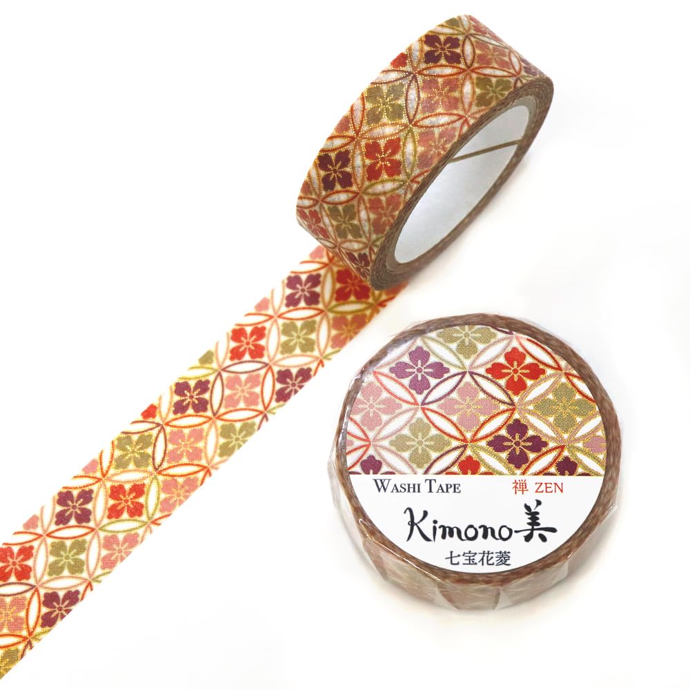 Kimono Beauty Masking Tape Shippo Hanabishi Pattern GR-3051