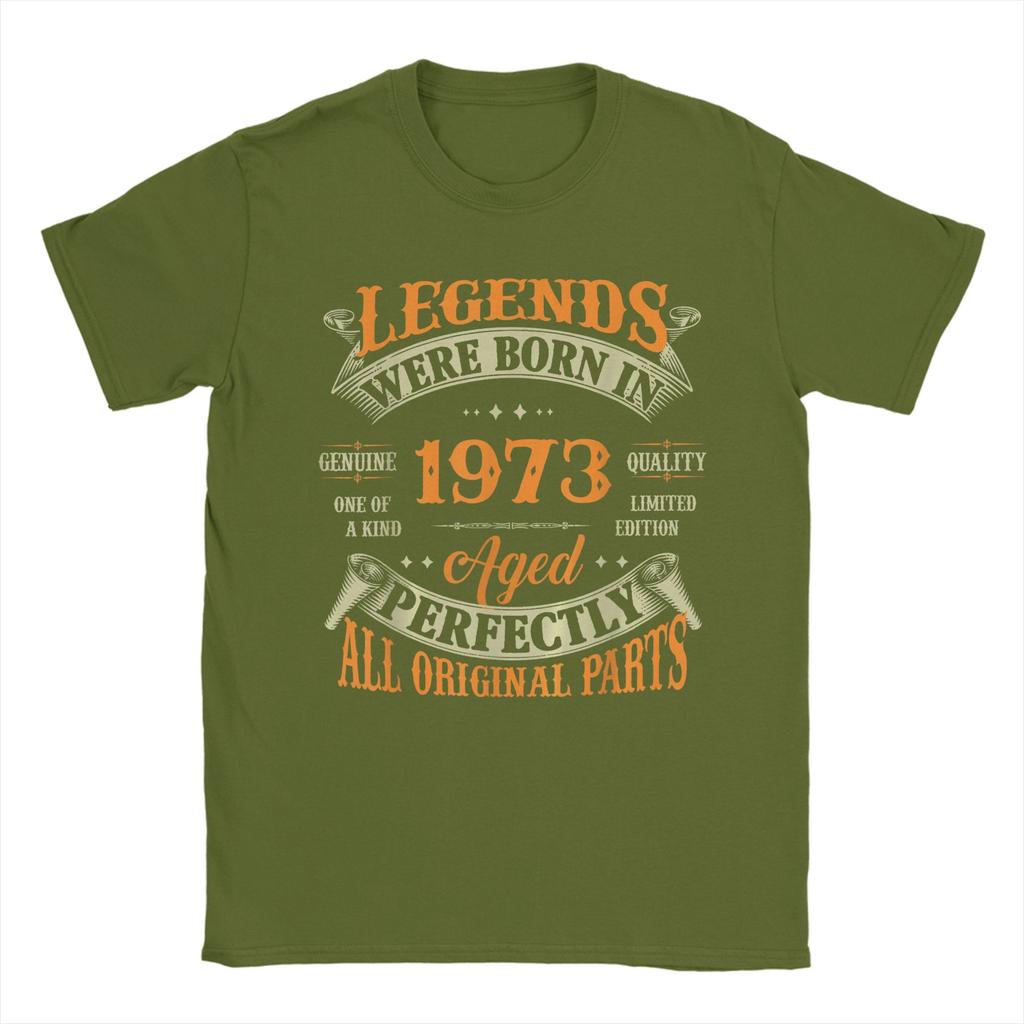 Unisexs 53rd Birthday Legends Born in 1973 53 Years Old T Shirt  Pure Cotton Tops Short Sleeve Round Neck Tee Shirt TShirts