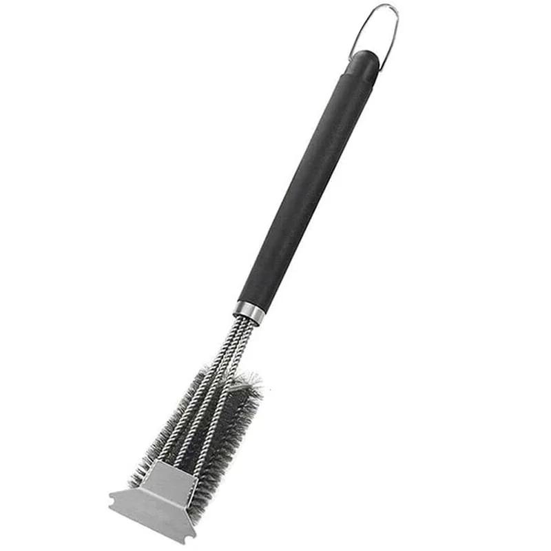 

Grill Brush Wire Brush Stainless Steel Baking Brush Super Powerful Grill Cleaning Accessories Cleaning Brush BBQ Tools чёрный