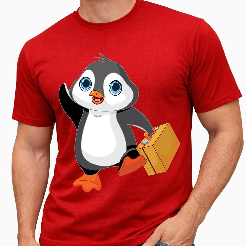 Cute Penguin T Shirt Funny Animal Travel Gift Cartoon Kawaii Graphic Tee Top S