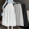 Women's White High Waist A-Line Tulip Midi Skirt