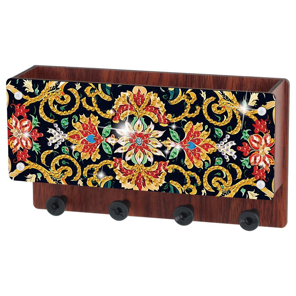 Wall Mounted DIY Diamond Art Handmade Wood Container Wooden Crystal Painting Storage Box for Living Room Home Office Decoration