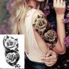 Hochwertige temporäre Rosen-Tattoos für Arm und Wade – Europäischer & Amerikanischer Stil