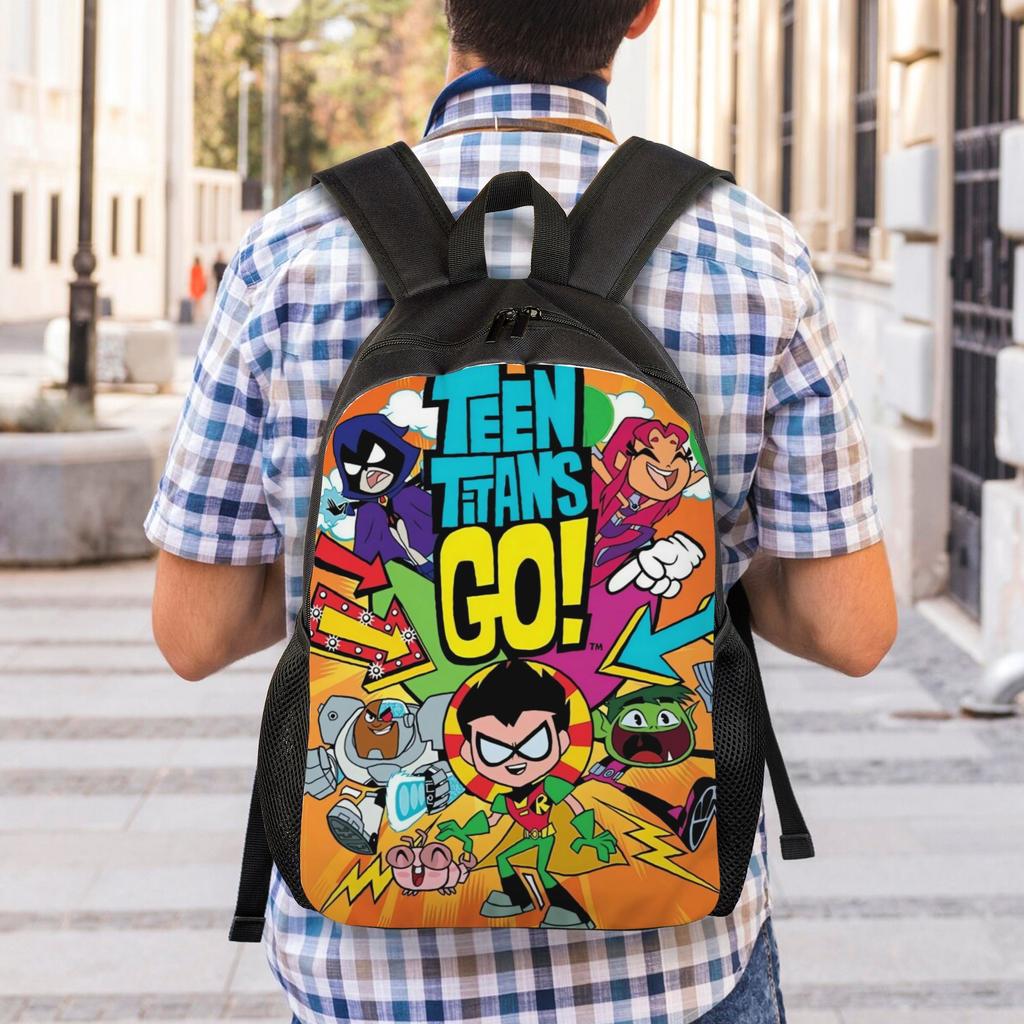 Teen Titans Go Raven's Emoticlones Backpack Men Polyester Outdoor Style Backpacks Breathable Stylish School Bags Rucksack