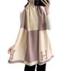 Cashmere scarf Women's winter splicing color matching air conditioner towel, imitation cashmere thickened shawl warm autumn and winter scarf
