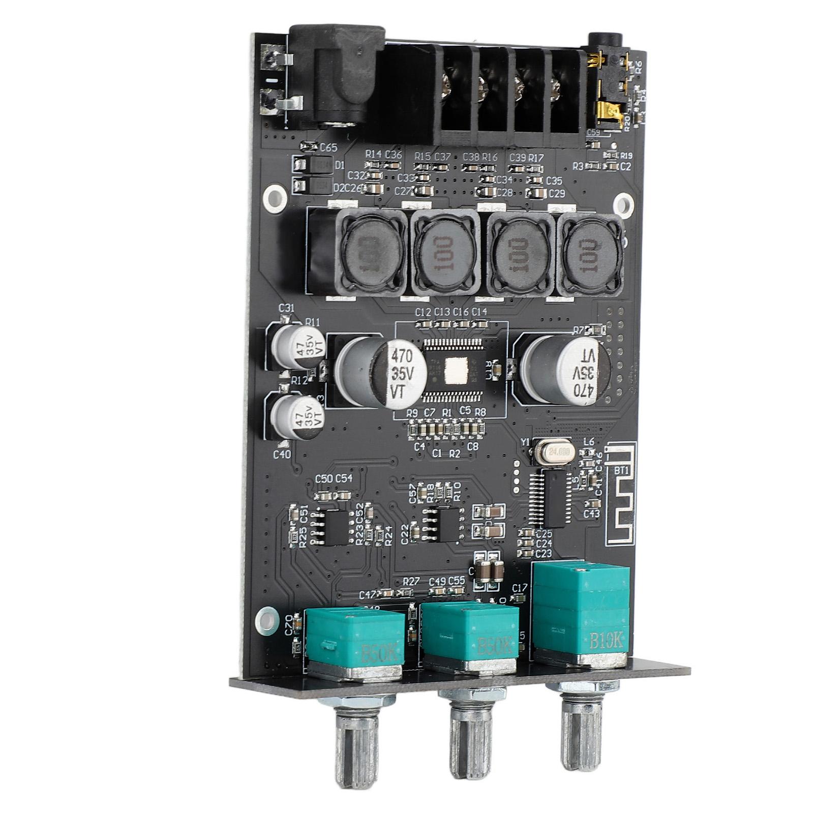 

Bluetooth Amplifier Board 12V 19V 24V Tpa3116d2 Audio Amplifier Board with Treble and Bass for Home Theater DIY ZK‑502T