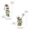 2Pcs Miniature Skeleton Figurines Statues Resin Mini Ornaments for Micro