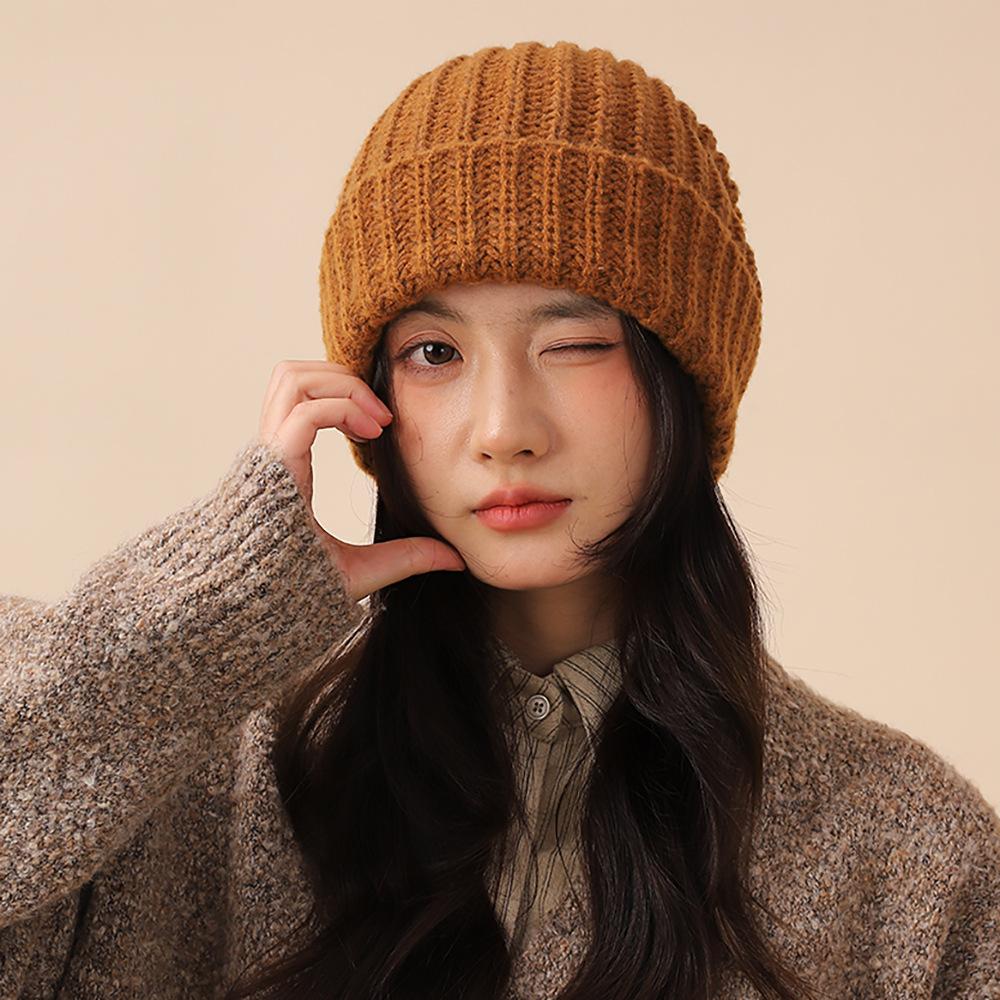 Women's Knitted Hat, Versatile For Autumn And Winter, Warm, With Ear Flaps, Loose Fit.