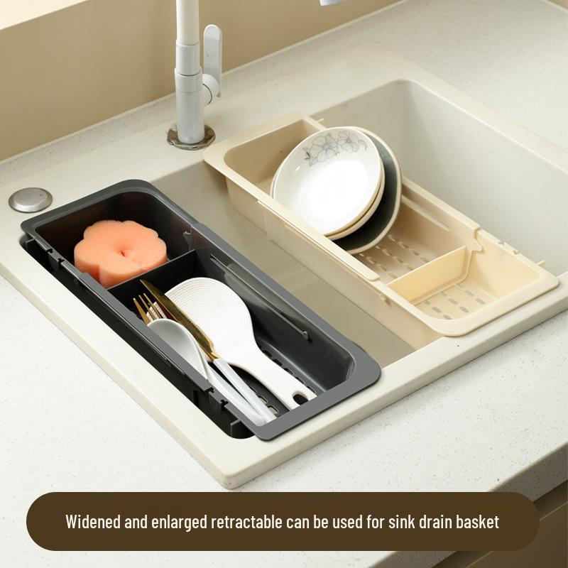 Adjustable Multifunctional Kitchen Drain Basket for Washing and Storing Vegetables