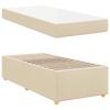 Bed Frame with Mattress Cream 80 x 200 cm Fabric
