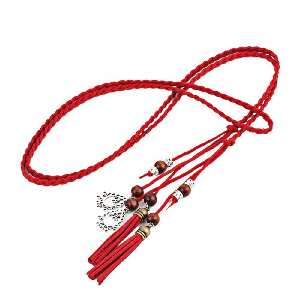 Chinese Style Knot Decorated Waistband Braided Belt Waist Chain Tassles Belts Waist Rope