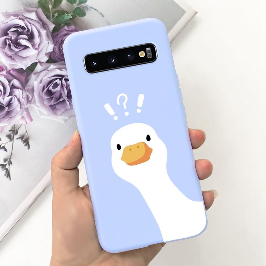 For Samsung S10 Plus SM-G975F Case Cute Dinosaur Duck Cartoon Soft Silicone Phone Cover For Samsung Galaxy S10 S10e G973F Bumper