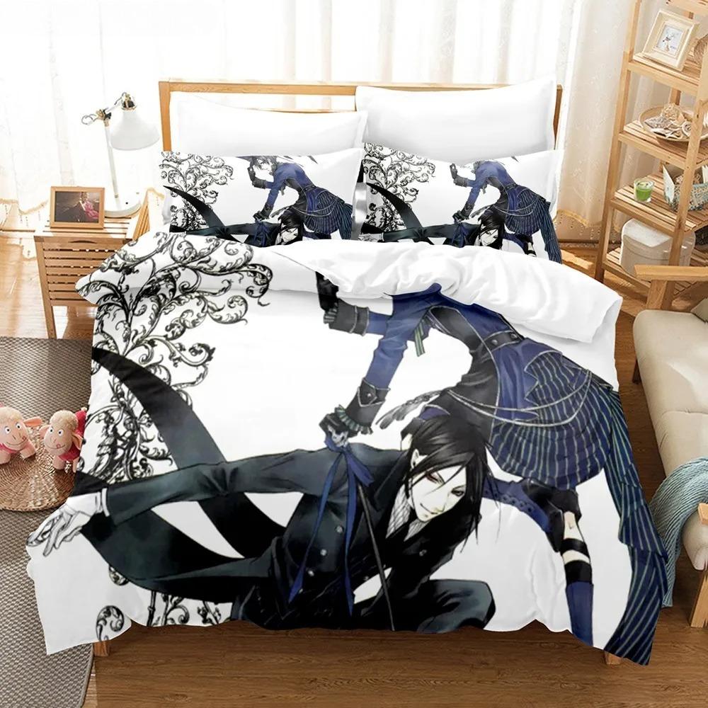 

Постельное белье с аниме «Черный дворецкий» Cool Sebastian Ciel Dakimakura Комплект постельного белья для взрослых Пододеяльник Односпальный Двуспальный Покрывало из микрофибры 135X200cm-2pcs