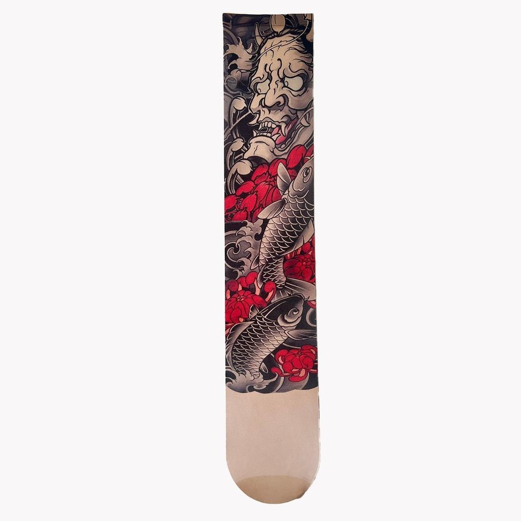 Sunscreen Sleeves Men's Ice Sleeves Flower Arm Tattoo Sleeves Thin Outdoor Riding Hand Sleeves Arm Protectors Sunshade Driving Arm Cover