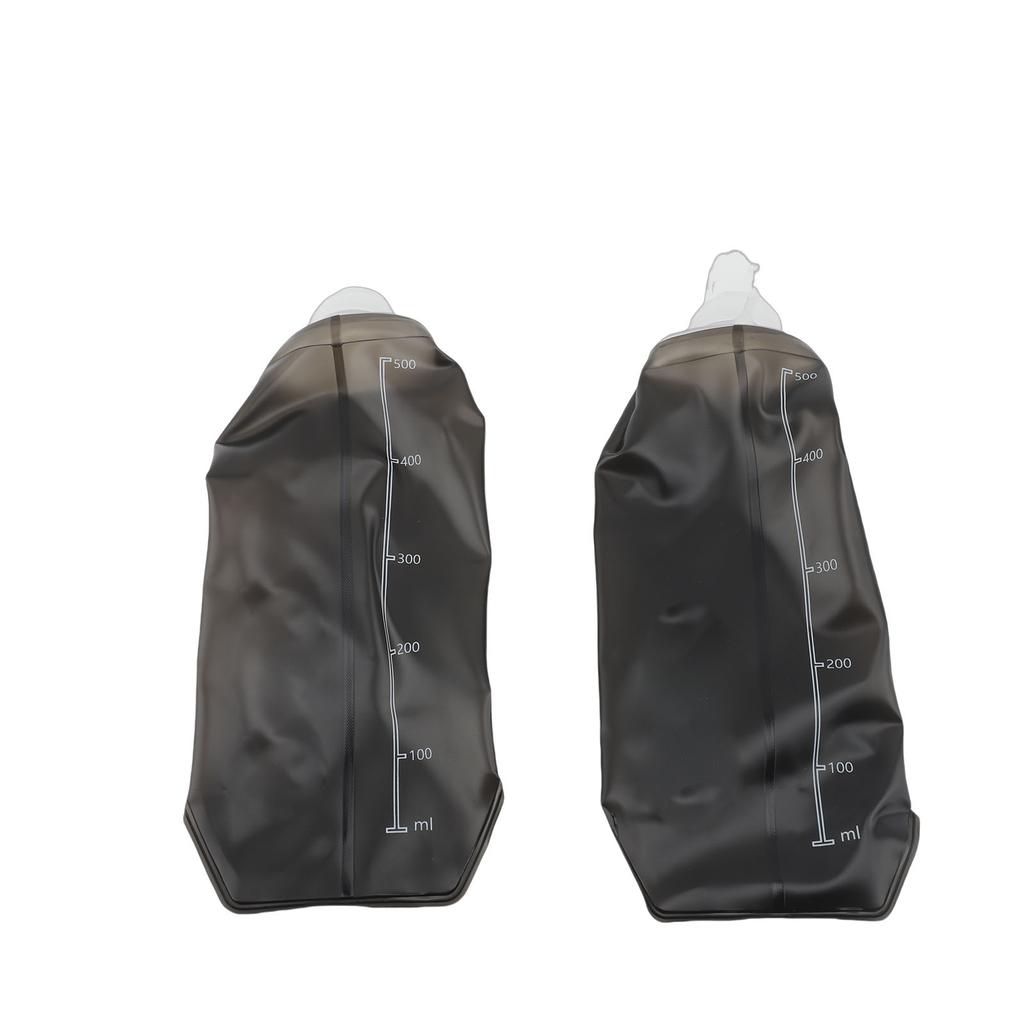 2PCS Flasque Souple TPU Pliable Anti-fuite Bouteille d'Eau Souple avec Bouchon Anti-poussière pour Vélo Course Randonnée Hydratation