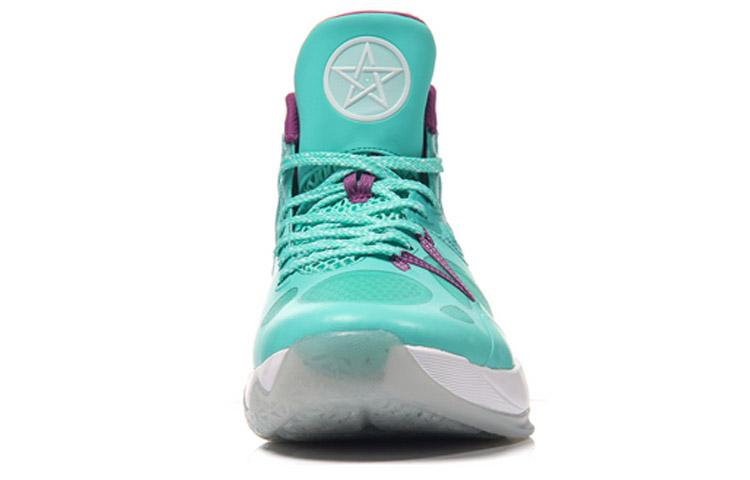 Li Ning SONIC 5 Comfortable Cushioning Slip Resistant Mid top Basketball Shoes Men's Fluorescent Light Green ABAM019-1