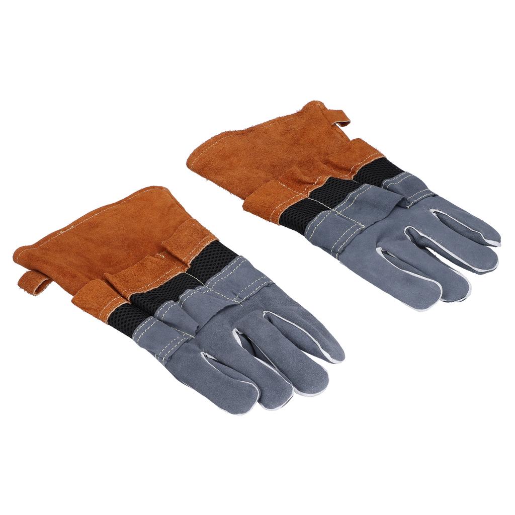 Verbrühschutzhandschuhe Rindsleder Hochtemperatur- und feuerbeständige Schutzhandschuhe für Camping Grill Mikrowelle