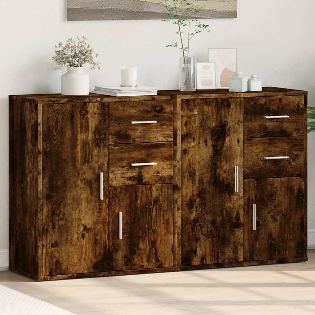 Sideboards 2 Pcs Smoked Oak 60 X 31 X 70 Cm Particleboard