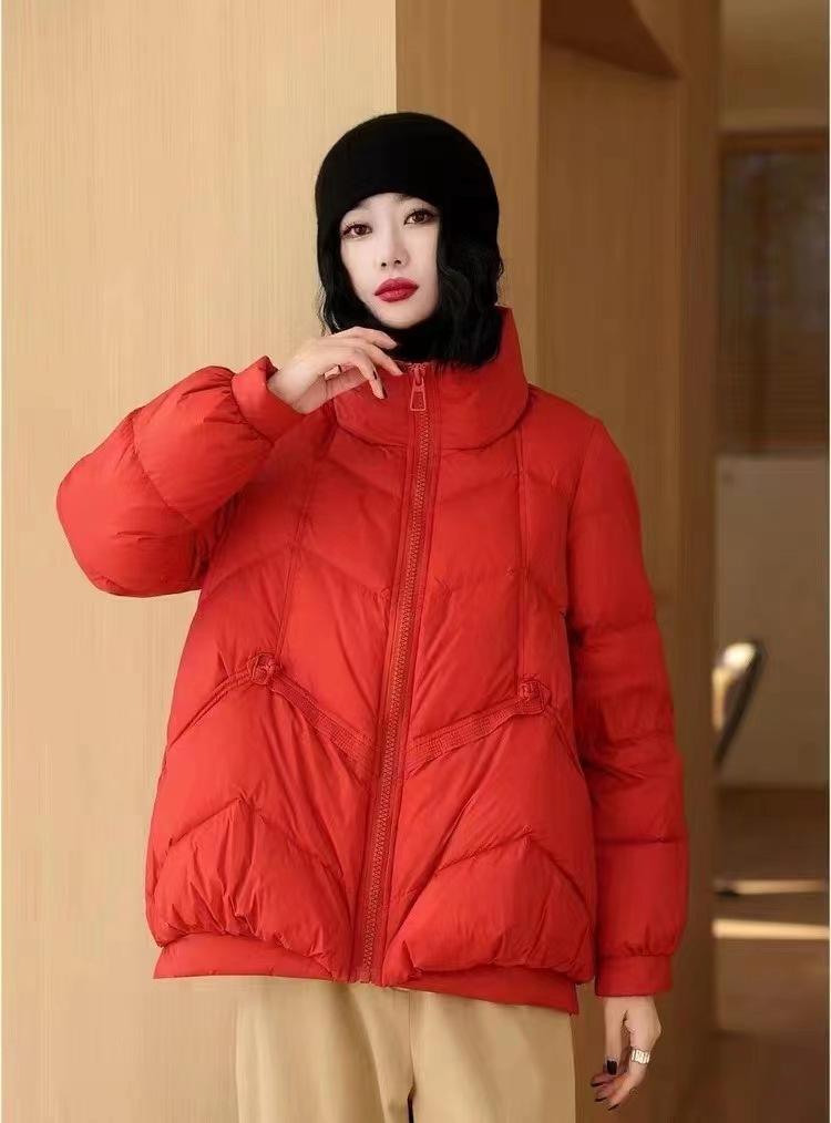 Winter New Thickened Loose and Thin Stand-up Collar Short White Duck Down Jacket Warm Foreign Jacket