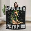 Bombardiro Crocodilo Anime Flannel Blanket Italian Meme Brainrot Custom Throw Blankets for Home 125*100cm Plush Thin Quilt