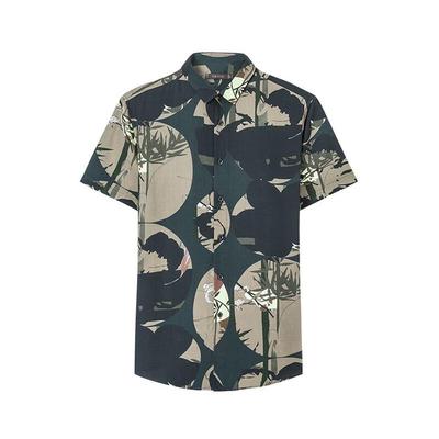 Men's Summer Printed Draped Short Sleeve Shirt