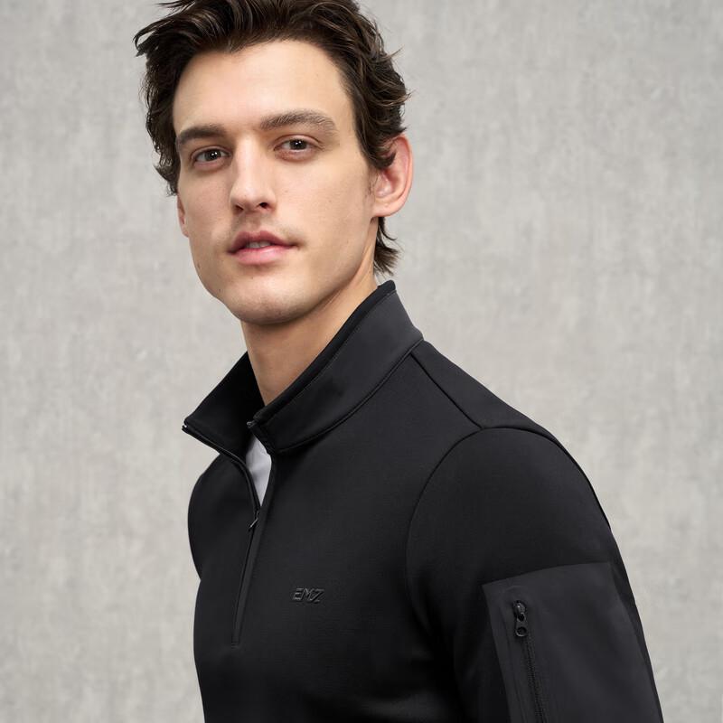 EMZ Erdos Herren Sweatshirt mit gebürsteter Oberfläche und Stehkragen