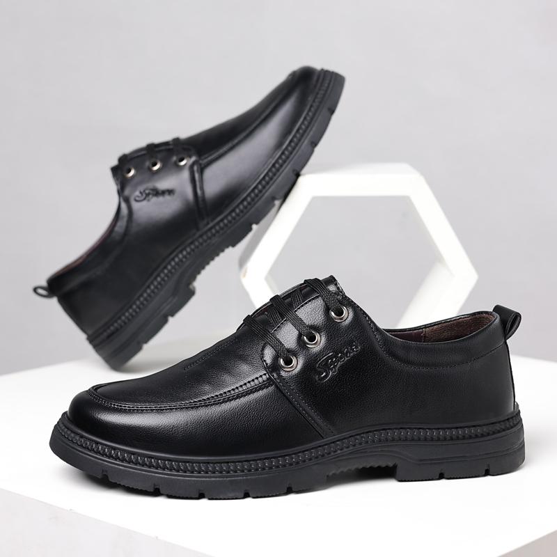 Men's British Casual Lace Up  Walking Shoes Men Business Casual Leather Shoes Men Fashion Breathable Comfortable Shoes