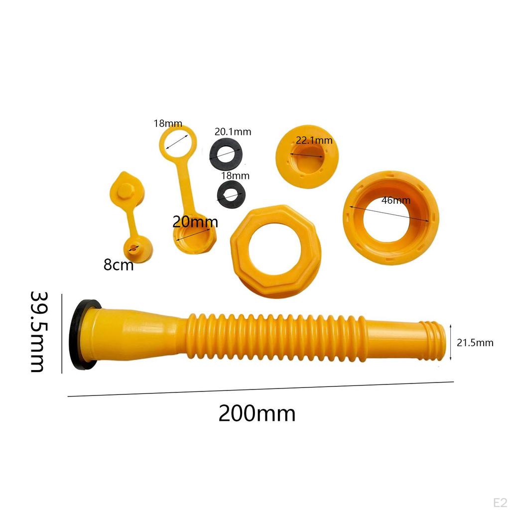 Gas Cans Nozzle Replacement Threaded Pipe Universal Flexible Plastic Prevent Leakage Plug