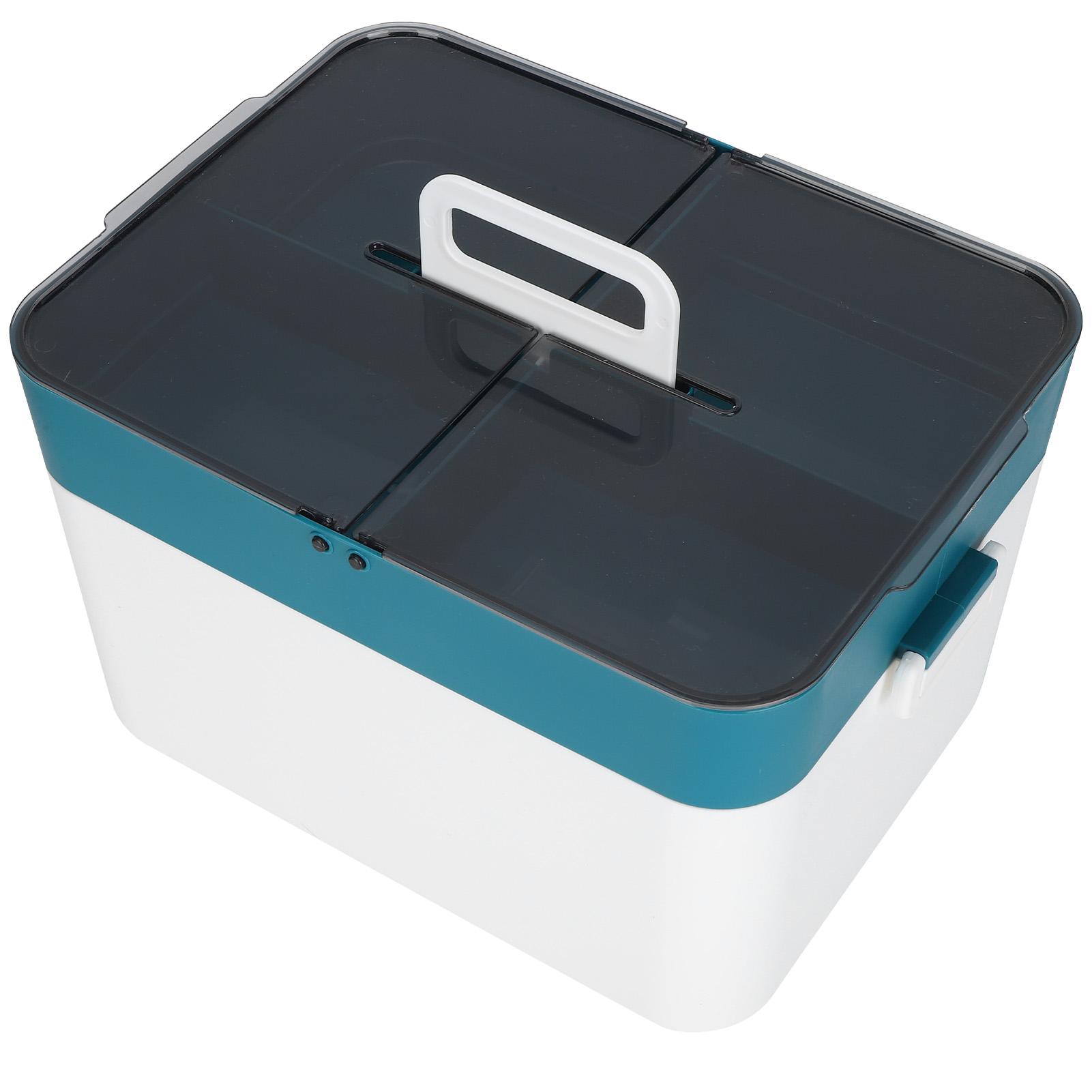 

Коробка для хранения, двухслойная, офисная, пластиковая, большая, с перегородками, пылезащитная коробка L