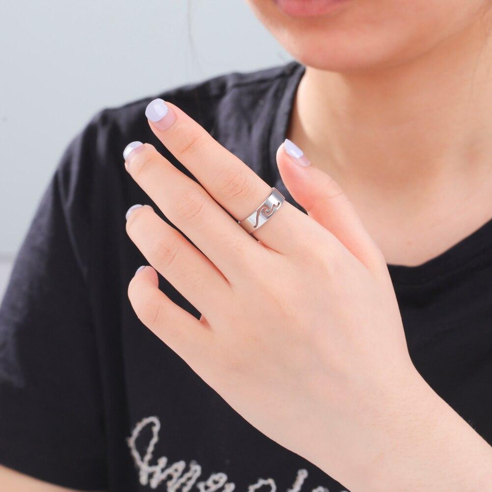Simple Sea Wave Couple Rings  Trend Ocean Surf Stainless Steel Paired Rings For Women Men Wedding Birthday Jewelry
