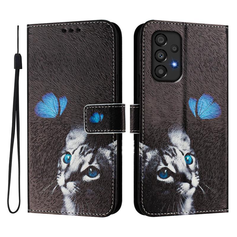 Custodia in Pelle per Telefono A33 Per Samsung Galaxy A33 A53 A23 A13 Lite 4G A73 5G A137 Custodia a Libro Portafoglio Magnetica Stampata Gatto Orso