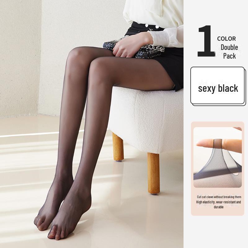 Womens Ultra-Thin 0D Anti-Snag Nude Pantyhose - Spring/Summer Bare-Leg Effect, Flesh or Black