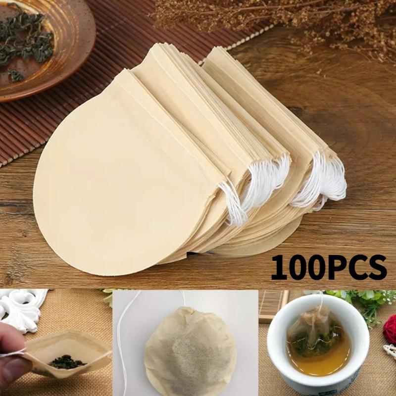 100Pcs Round Tea Bags Non Woven Fabric Disposable Filter The Debris For Making Tea Coffee Herbal Tea Condiment Perfume Bag