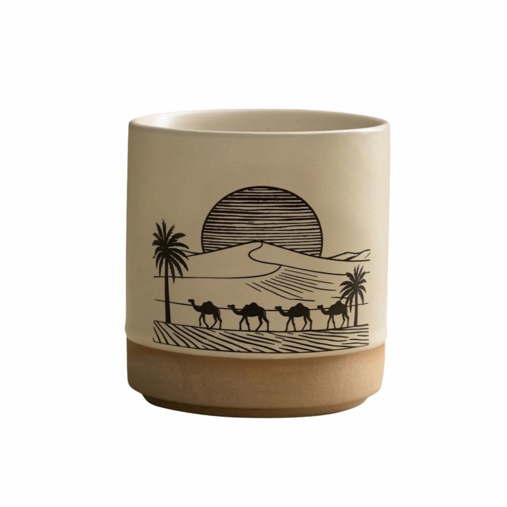 Minimalist Ceramic Mug Retro Ceramic Tea Cup Large Capacity Ceramic Coffee Cup  Drinkware S-Style 1