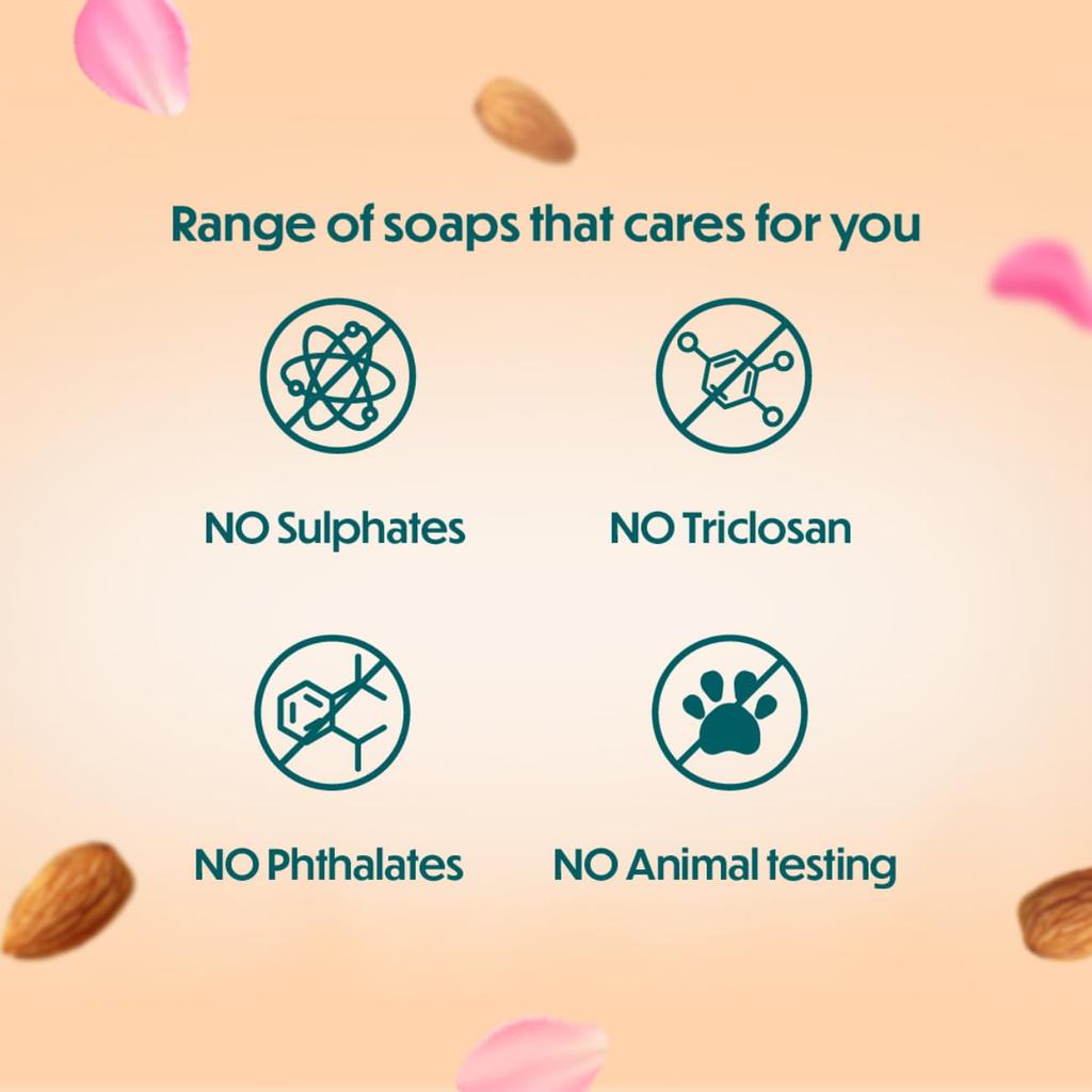 Himalaya Herbals Almond & Rose Moisturizing Soap Bar For Soft & Rejuvenated Skin, 75g, Gentle Daily Body Cleansing Bath Bar