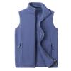 Men Polar Fleece Vest Coat Stand-Up Collar Sleeveless Double Side Pockets Waistcoat Zipper Closure Solid Color Warm Autumn Winter Waistcoat